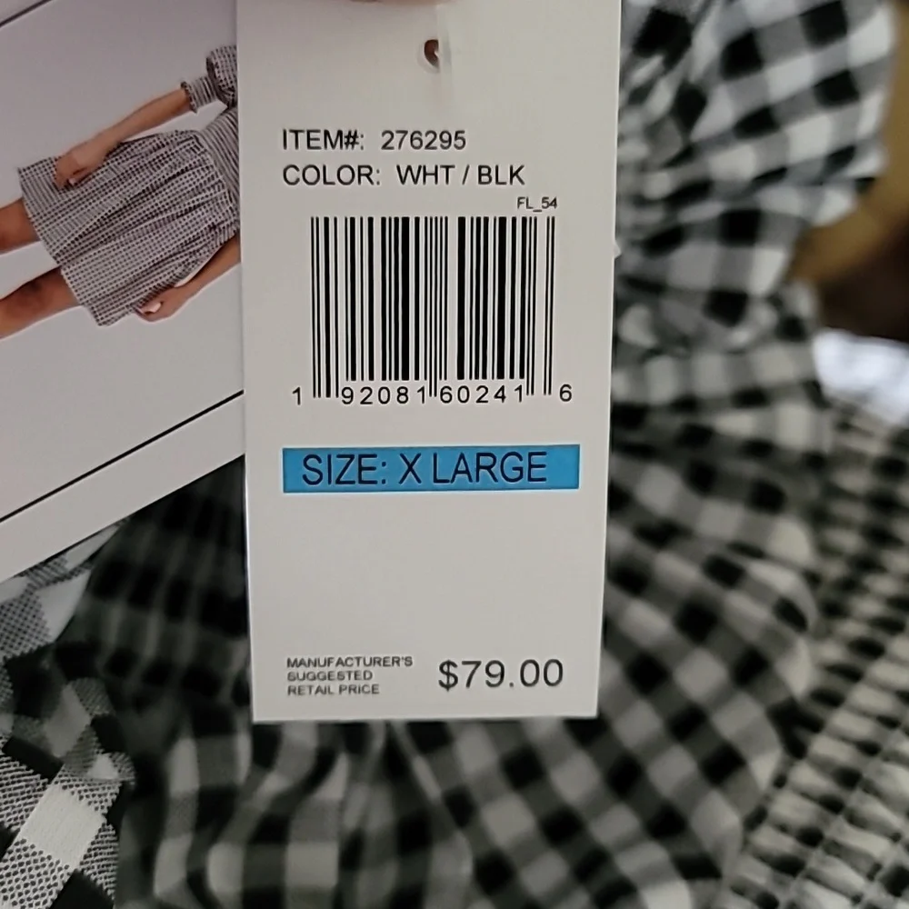 NWT Everlily Black/White Gingham Babydoll Dress - XL - Picture 4 of 7